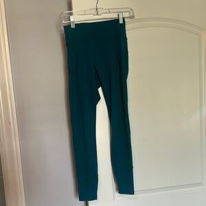 Lulu lemon Teal High-Waisted, Cropped, Invigorate Leggings